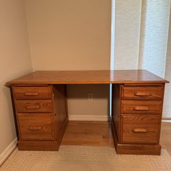 Large Oak Desk, Custom Made (60"x30" desk top)