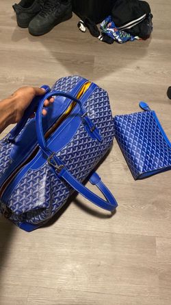 BLUE DUFFLE BAG, WITH TOTE BAG