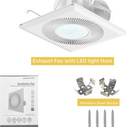 Bathroom 11.8IN Exhaust Fan with Light 165CFM 3CCT Shower Bathroom Vent Fan with 1400lm Led Light Combo Quiet 1.2 Sones Bath Ceiling vent with Adjusta