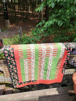 Summer watermelon baby quilt