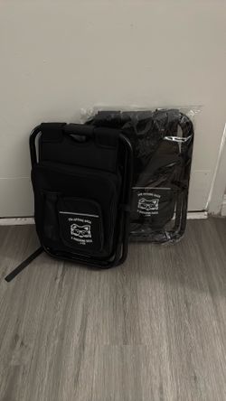 2 Folding Stool Insulated Cooler Bag Backpack Chair