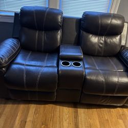 Great Leather Couch! 2 Piece Couch!$300 Or Best Offer