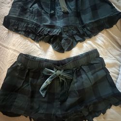 green plaid victoria secret shorts