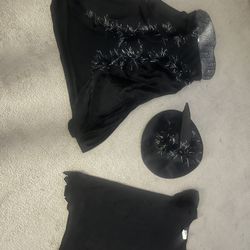 Children’s Black Velvet Robed Witch Costume