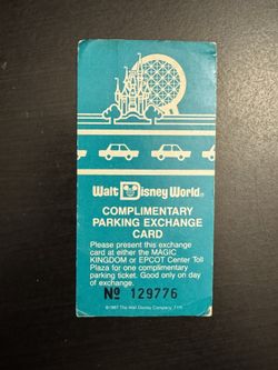 Vintage World Disney World Parking Pass