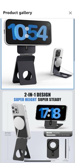 Magsafe Tripod, Tripod for iPhone Lightweight Aluminum Alloy & Angle Adjustment & Strong Magnets iPhone Tripod Stand Compatible with 17/16/15/14/13/12