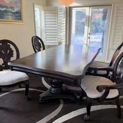 Elegant Extendable Dining Table Set #1 - 1 Table, 2 Armchairs and 2 Chairs