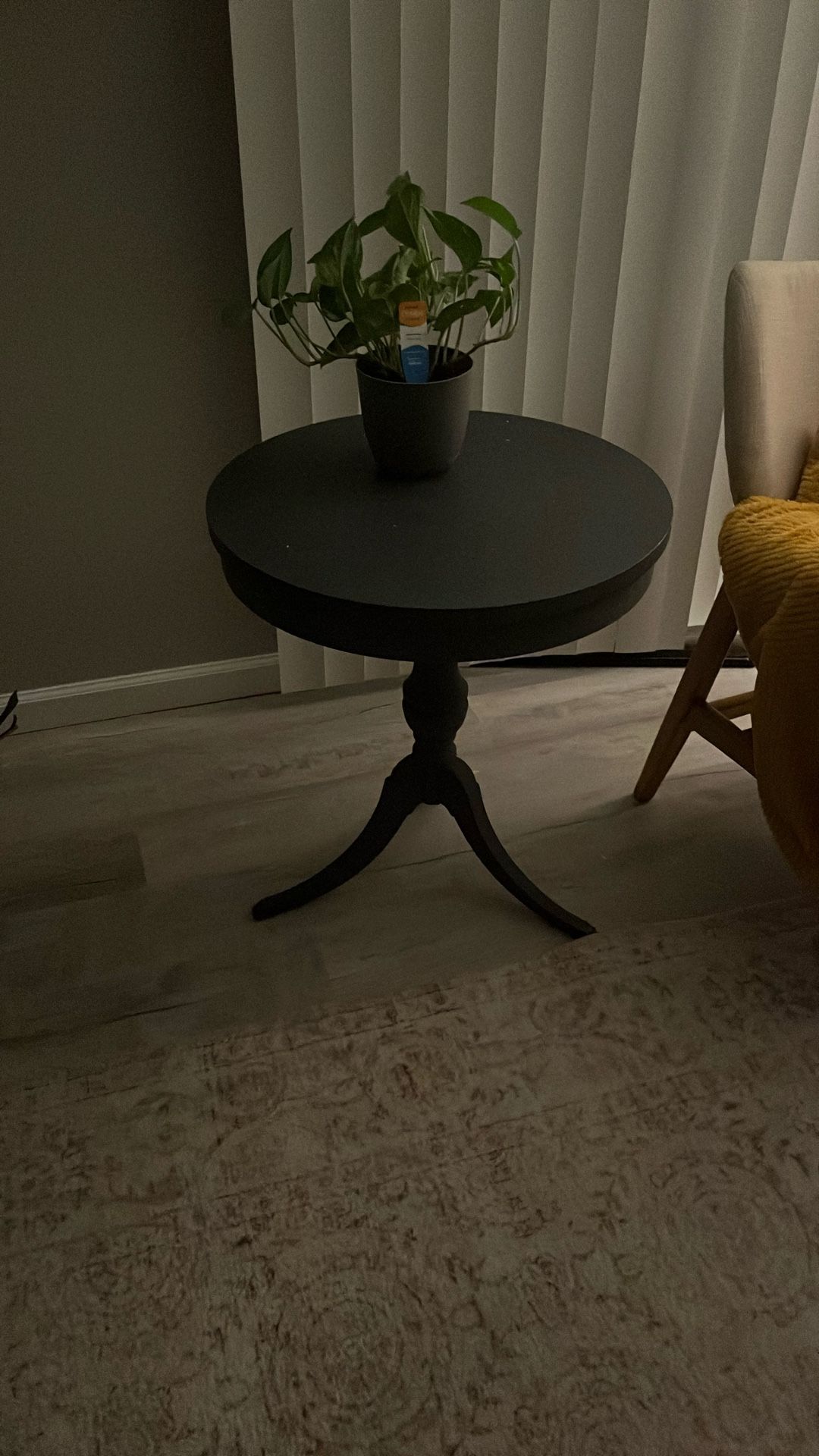 Used Grey Pedestal End Table