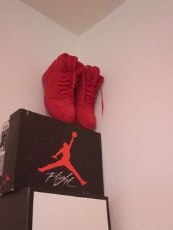 Nike Air Jordan 1 red suede high top kids size 5