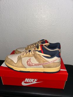 Nike Dunk Low Tan Navy Red Sneakers