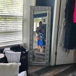 Silver Mirror With Gems