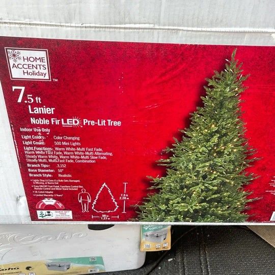Lanier Noble Fir LED Pre Lit Christmas Tree 7.5 Feet