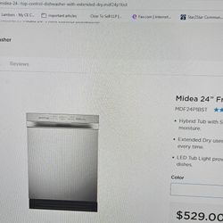 Brand New Stainless Steel 24" Dishwasher 