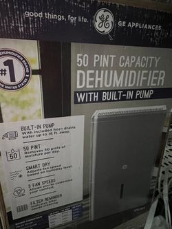 New GE 50 Pint Dehumidifier with Built In Pump