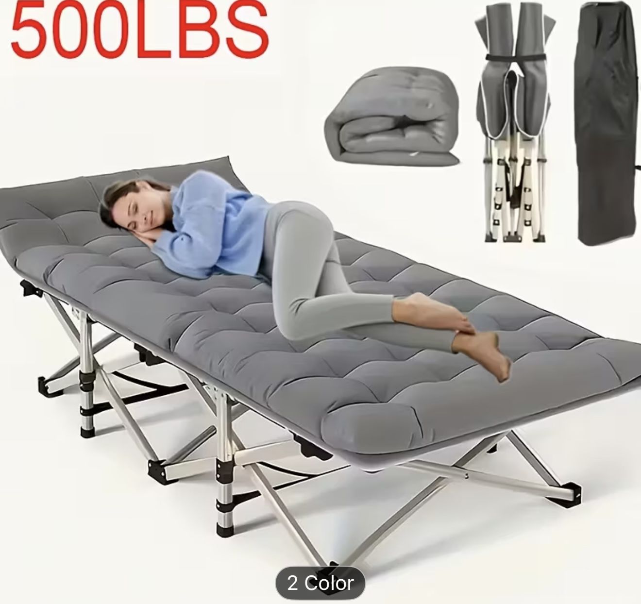 Camping bed see 2nd pic for size comes with cushion top still vacuum sealed $60 firm in n Lakeland