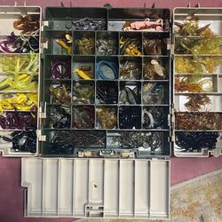 Vintage Plano Fishing Tackle Box & Lures 