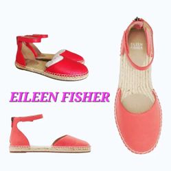 Eileen Fisher coral Espadrilles