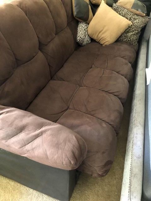 Comfy Brown Microsuede Futon Sofa
