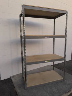 4 Tier Shelving 48 in W x 30 in D American Made Used Heavy Duty Steel Boltless Storage Racks Delivery Available