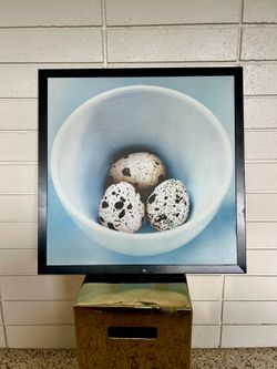 Baby bird eggs ART blue & black painting print for baby’s room or bird lovers