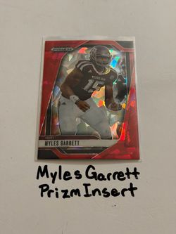 Myles Garrett Los Angeles Rams All-Pro DE Prizm Short Print Insert Card.