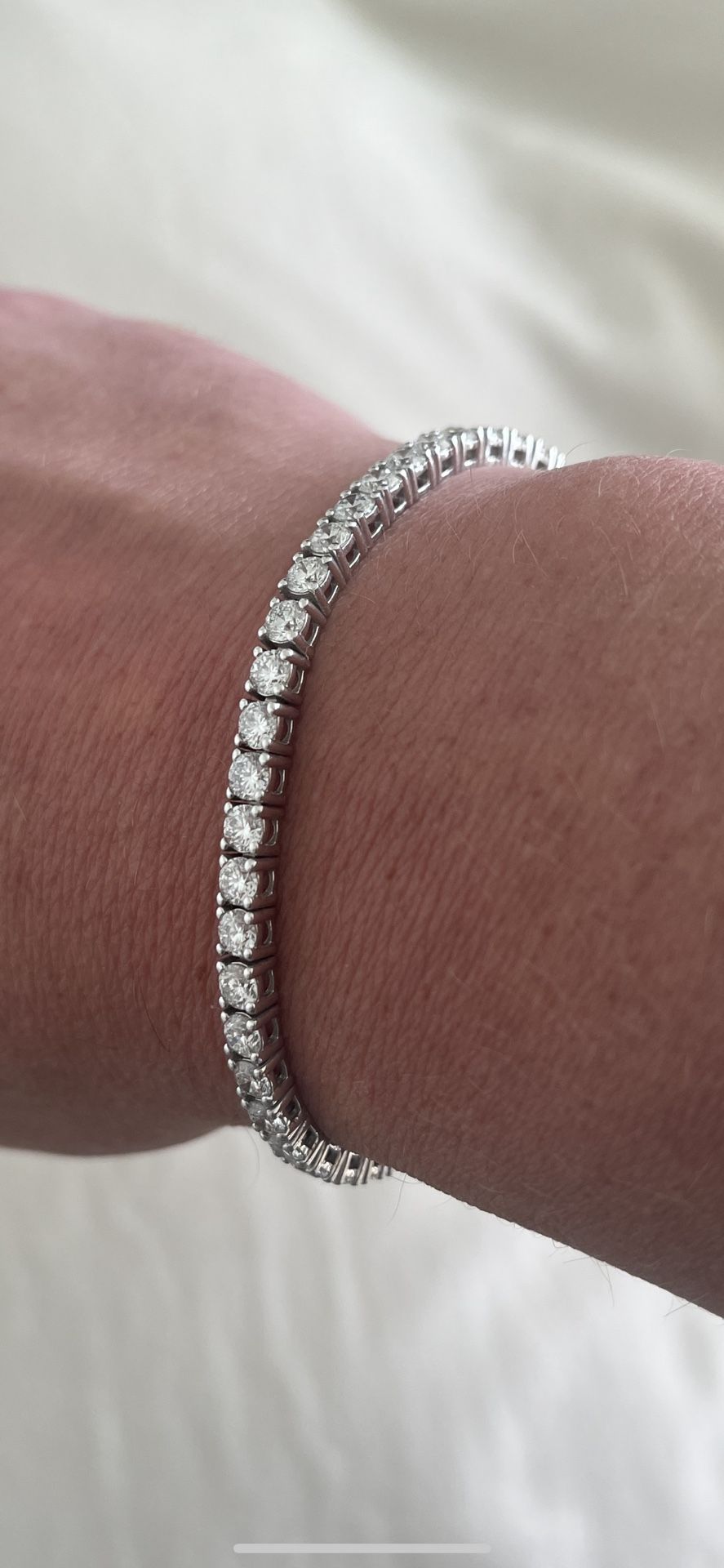 7 Ctw Lab Grown Diamond Tennis Bracelet- White Gold Setting