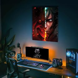 Duality Eren Yeager Vengeful Metal Poster
