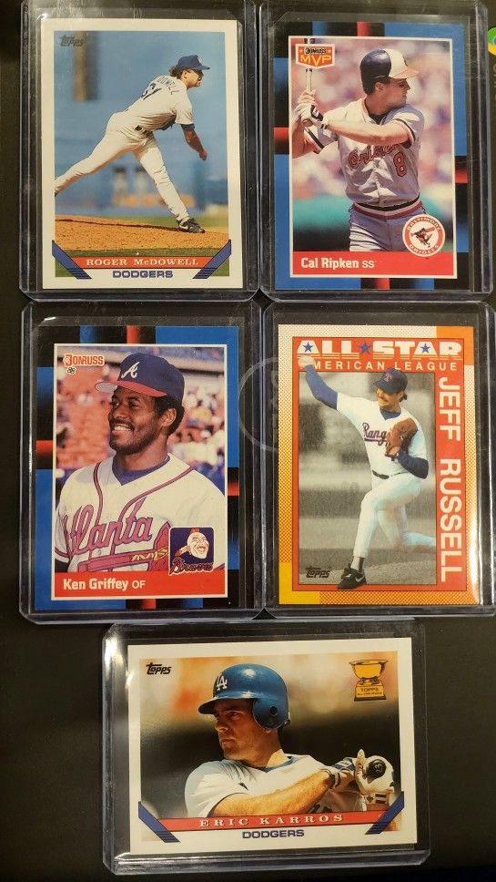 

Vintage Baseball Cards Lot – Cal Ripken, Ken Griffey, Eric Karros & More