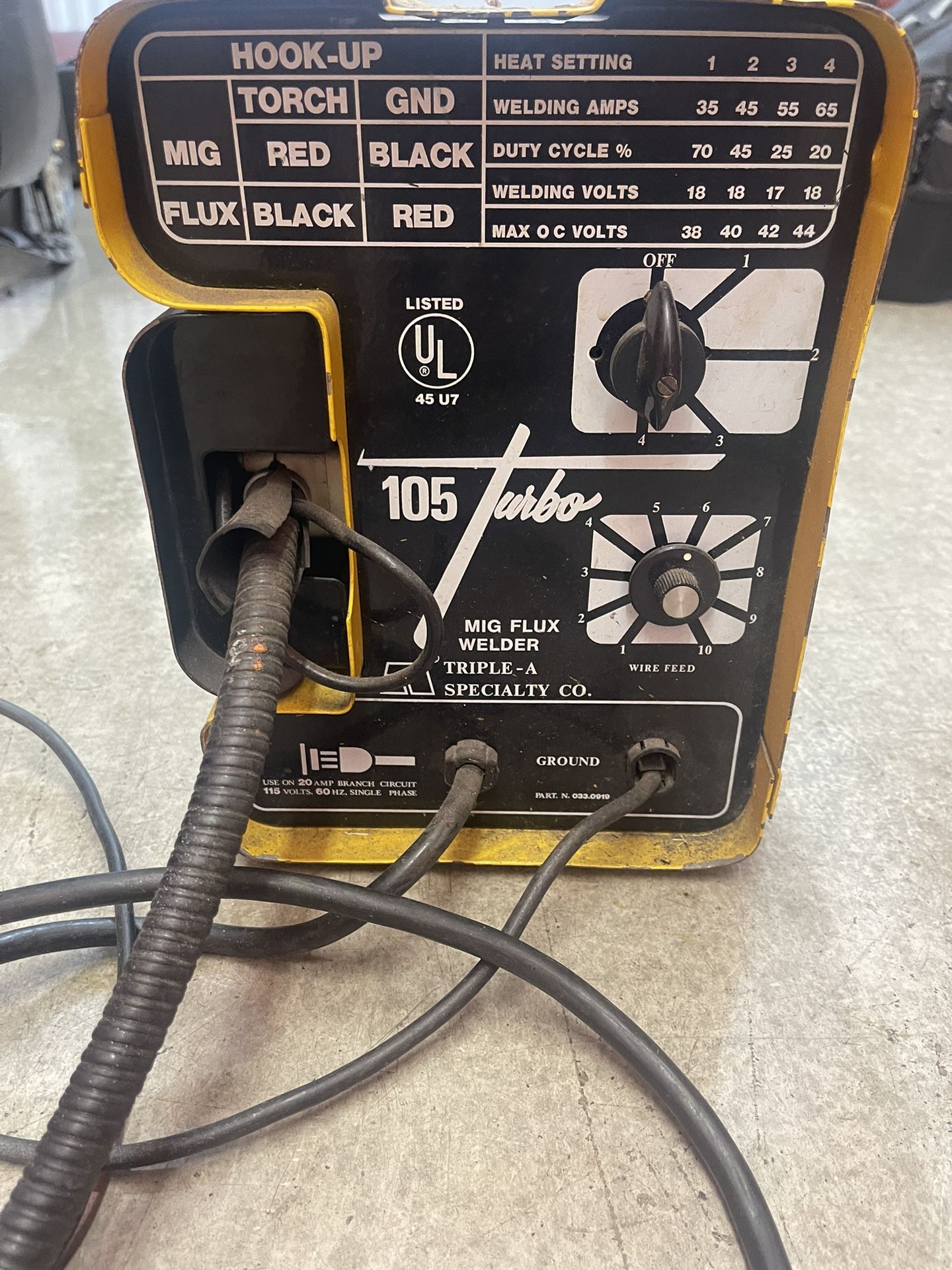 telwin 105 turbo mig flux welder