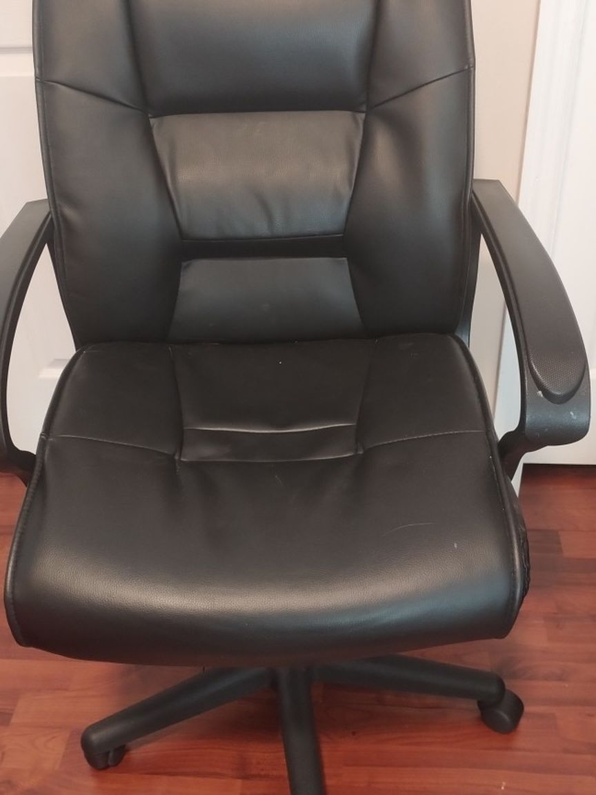 Black Leather Office Chair. NOT FREE