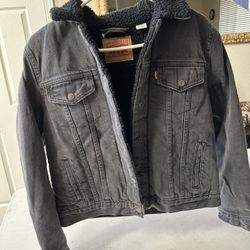 Levi Sherpa Denim Washed  Look Cotton Black 