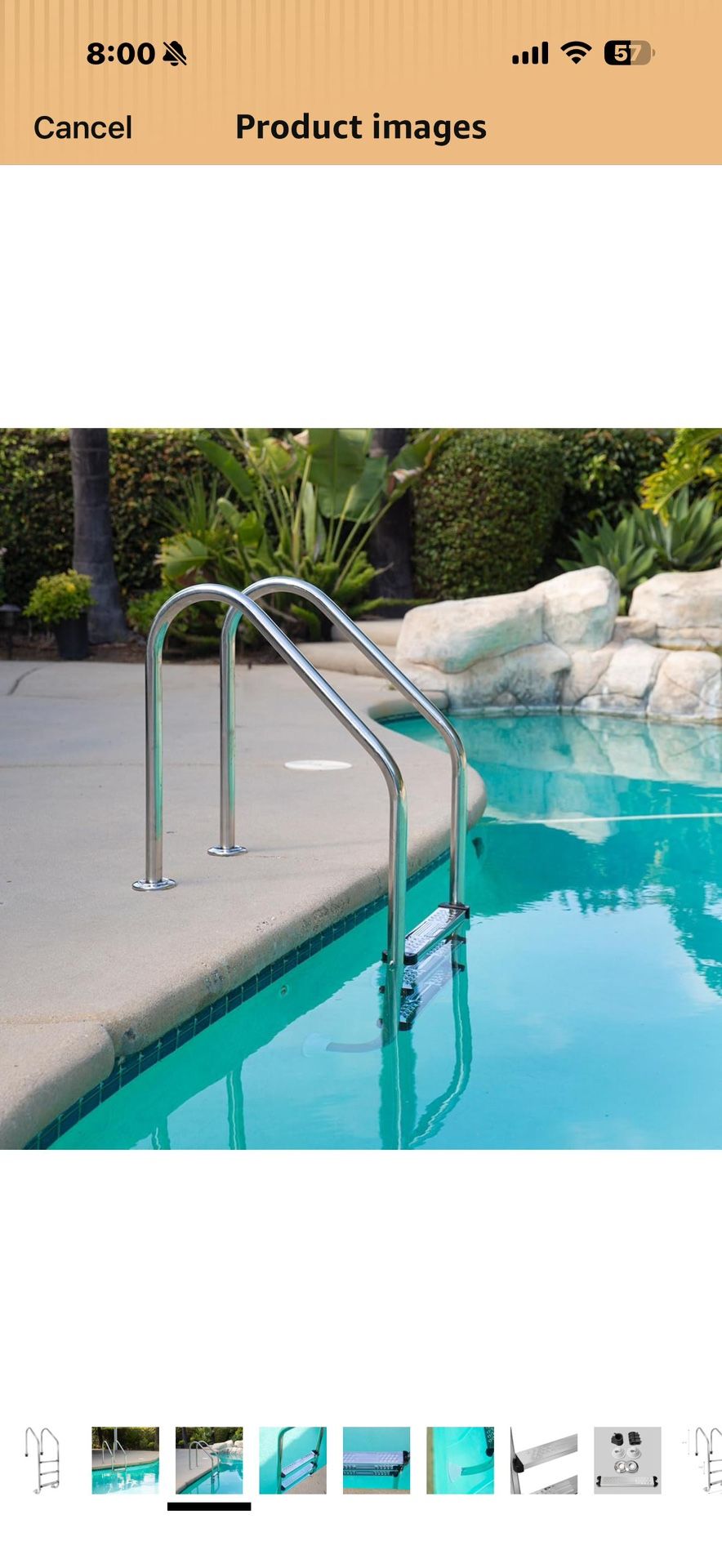 XtremepouwerUS 3-Step Swimming Pool Ladder, Non-Slip Steps Ladder, In-Ground Stainless Steel Step for Indoor/Outdoor Pool, Easy Assembly and Climbing