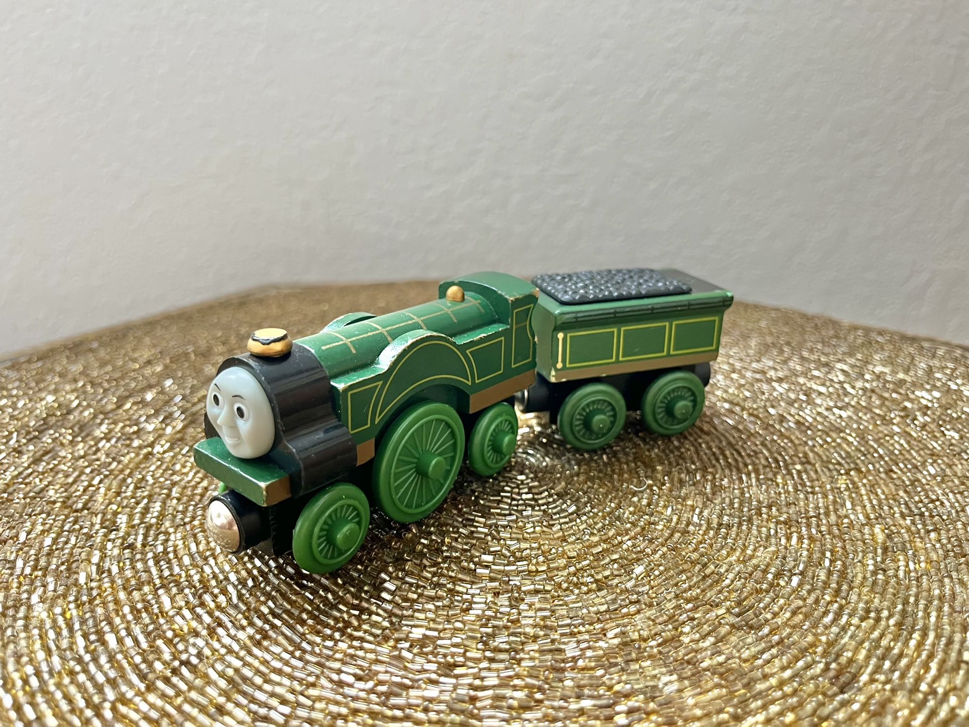 Thomas & Friends Wooden Railway EMILY Train Engine & Tender 2003 Green