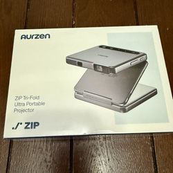 Aurzen ZIP Tri-fold DLP Truly Mini Projector, New In Sealed Box