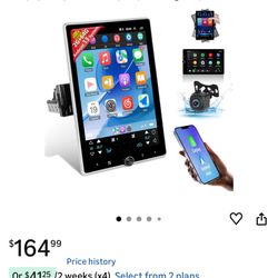 [2G+64G] Android 13 Rotatable Single Din Vertical Car Stereo 10.4 inch Touch Screen Radio Unit with Wireless Carplay & Android Auto/EQ Audio/Bluetooth