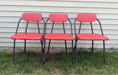 3 Vintage Folding Metal Costco Chairs (All For $60)