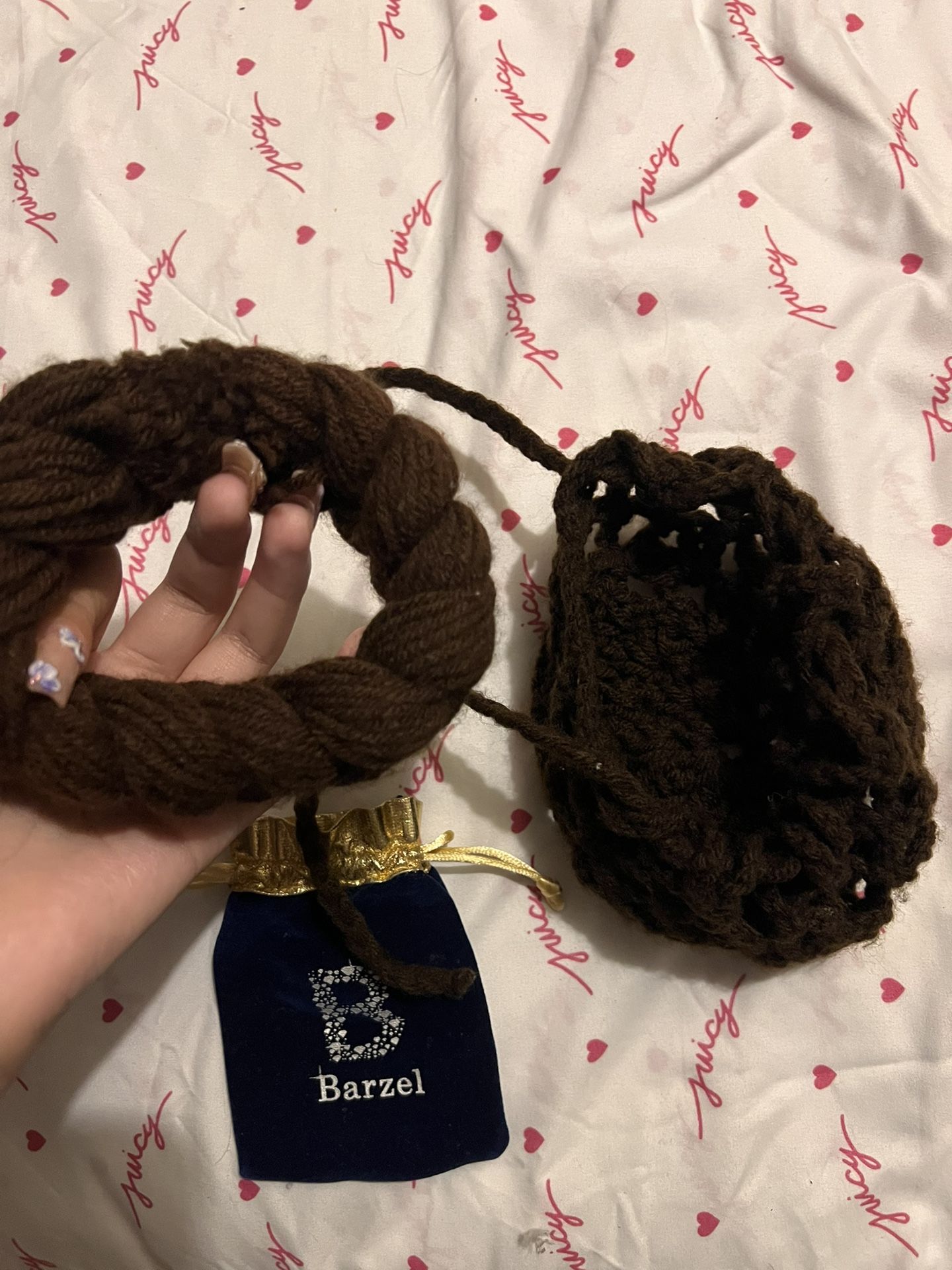handmade bun and headpiece / earrings