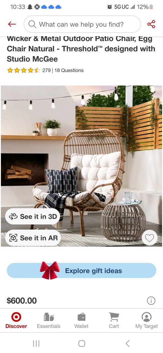 WICKER CHAIRS w/ CUSHION 