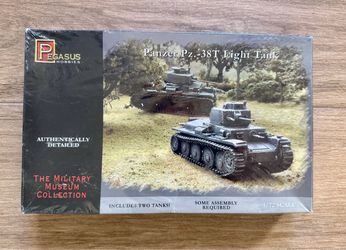 Pegasus Hobbies 1/72 scale Panzer Pz.38(t) Light Tank model kit.