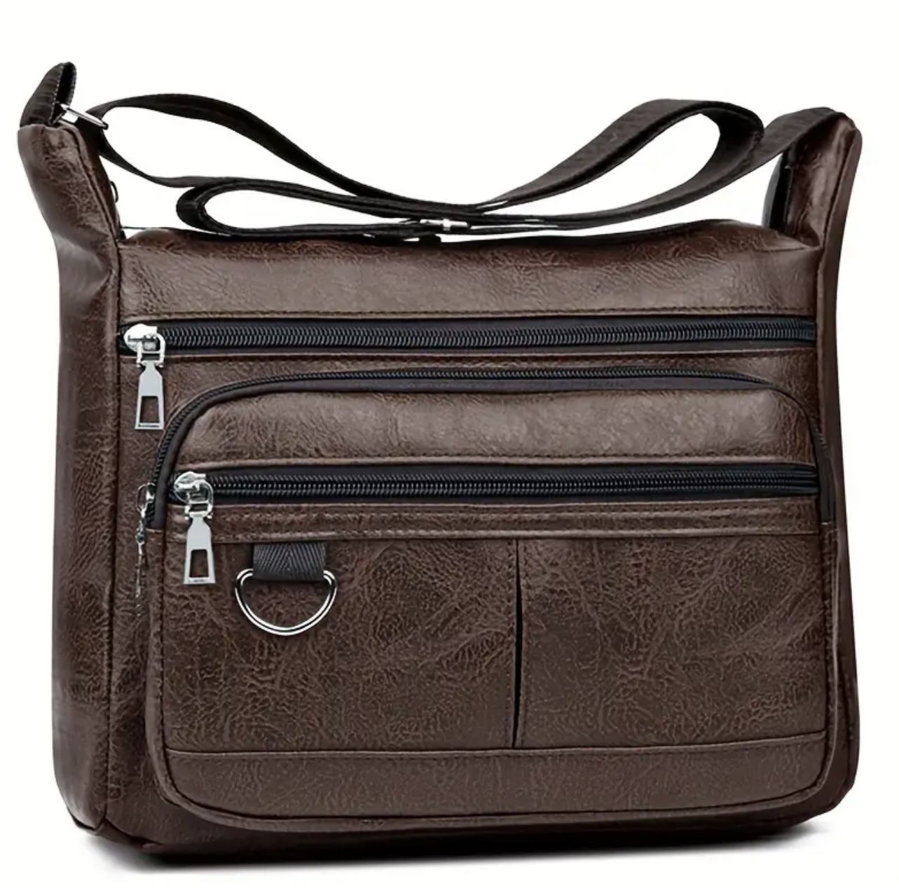 Premium Men's Casual Bag, Faux Leather Shoulder Bag Crossbody