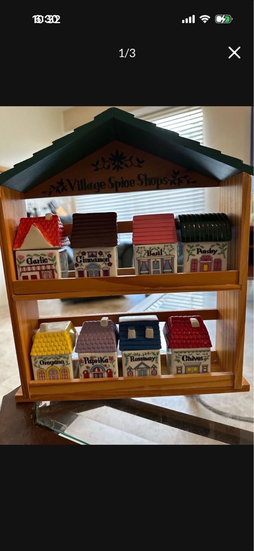 The village spice shops rack with containers