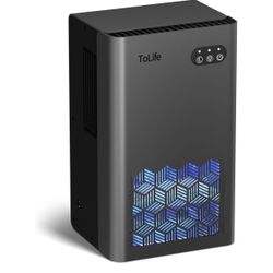 ToLife Dehumidifier for Home, 1000 sq.ft Dehumidifiers for Basement Bedroom Bathroom with 95 OZ Water Tank, Auto Shut Off 7 Colors LED Light, Grey
