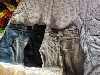 Men jeans smoke and rise pants