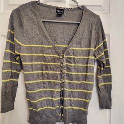 Women's 3/4-Sleeved, Striped Cardigan