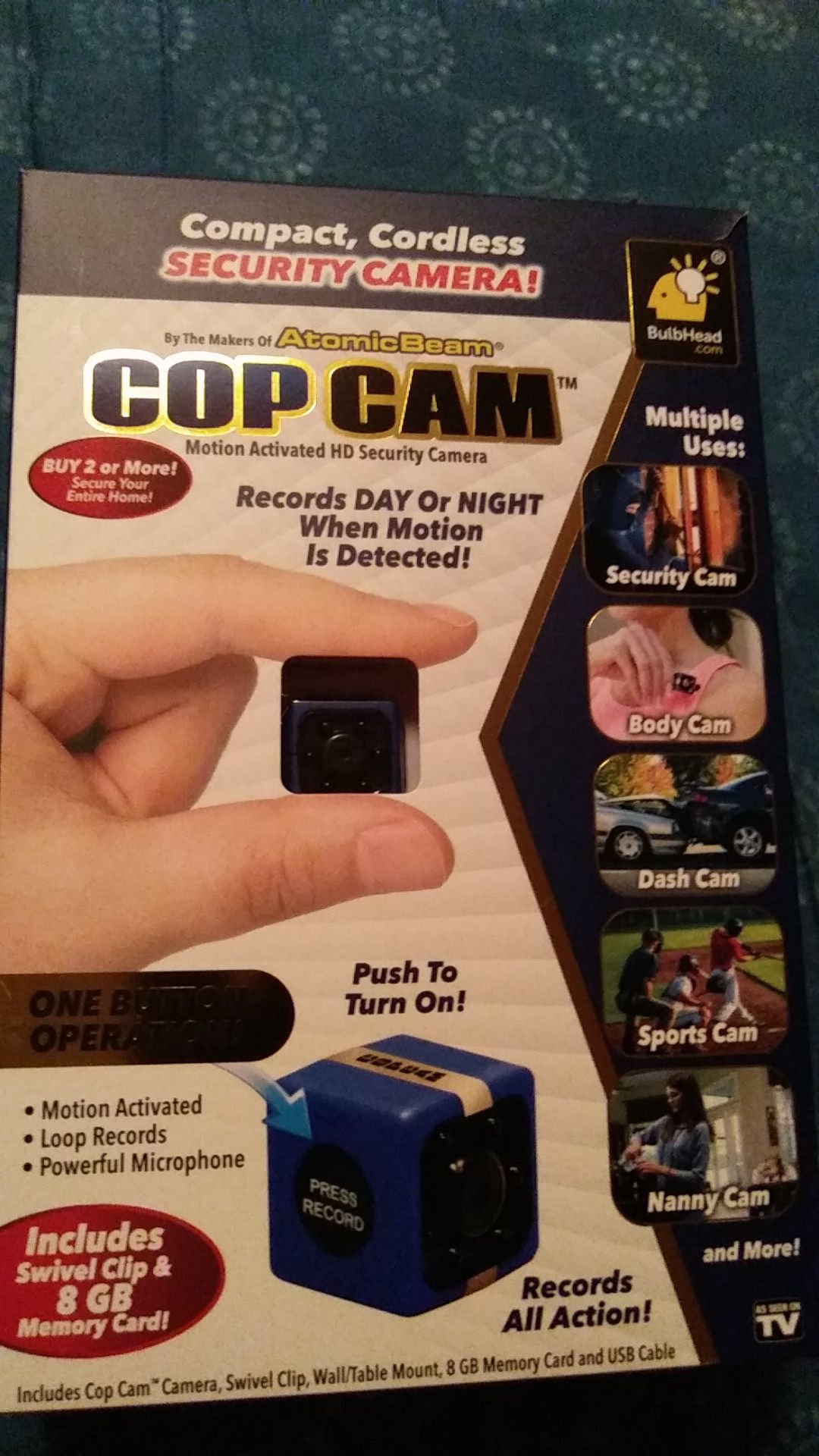 Cop cam motion activated HD camera