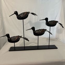 Pier 1 Imports Metal Shorebird Sandpiper Sculpture Coastal Decor Shabby Chic