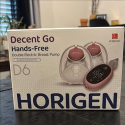 Horigen Decent Go Hands-Free Breast Pump Double Electric D6 New Pink