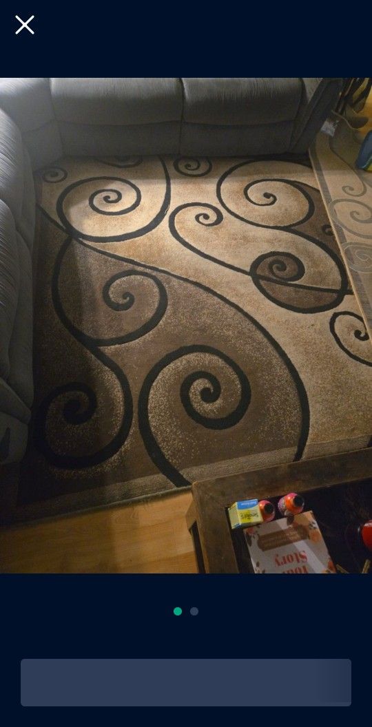 Area Rug Swirl Abstract Designs 8x10