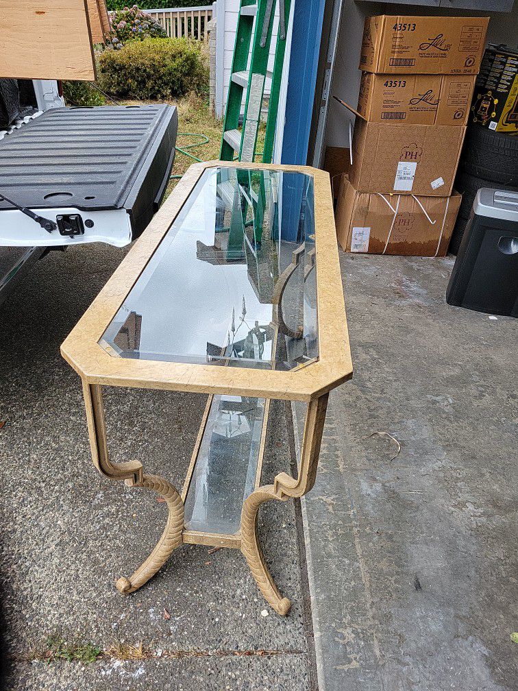 Glass buffet table Steel Frame Needs To Go Today