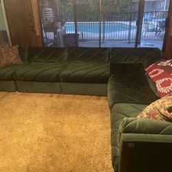 Deep Forest Green Modular 6 Sectional Couch